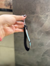 Handmade High Quality Key Chain Hand Tooled Leather Keychain Real Genuine Leather Turquoise Color Keyrings Fashionable Keychains