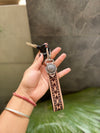 Hot Sale Design Key Chain Hand Tooled Leather Wrist Key Clip Durable Real Genuine Leather Keyrings Fashionable Key Fob