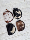 Real Cowhide Leather Coin Purse Stylish Clutch Wallet Purse Half Round Shaped