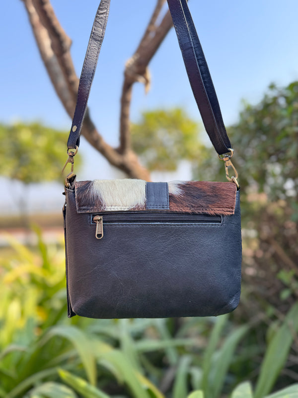 High Quality Hair on Hide Fur Leather Handbag Cross body Sling Bag Stylish Shoulder Sling Bag for Women
