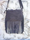 Women's Handbag Suede Leather Fringe Hair on Hide Cross Body Bag