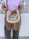 Real Cowhide Fur Leather Fringe Handbags Stylish Leather Sling Bag Bohemian Bags Gypsy Vintage Bag