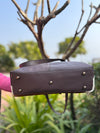 Hand Tooled Carving Handbag Tote Bag Real Cowhide Fur Leather Bag