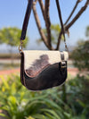 Cowhide Fur Leather Sling Purse Women Handbags Mini Size Sling Purse