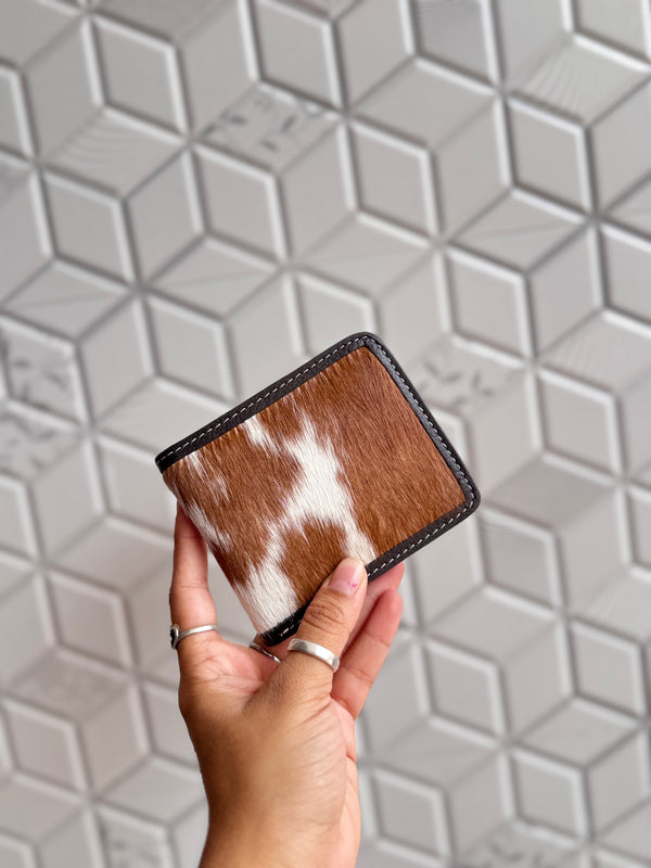 Leather Wallet Animal Cowhide Leather Print Men's Wallet Card Holder Cash Gift for Him