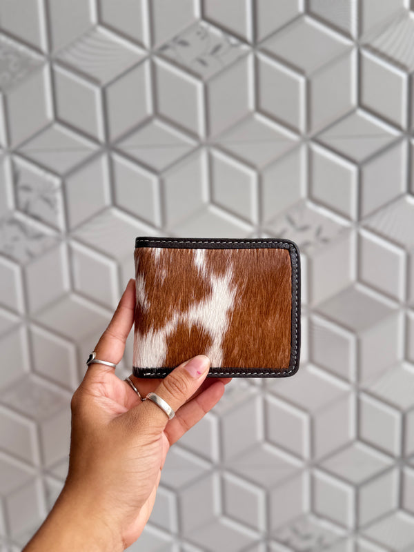 Leather Wallet Animal Cowhide Leather Print Men's Wallet Card Holder Cash Gift for Him