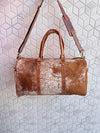Unique Designer Hair On Hide Leather Luggage Travel Bag Handmade Cowhide Leather Unisex Bag