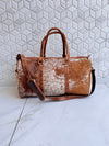 Unique Designer Hair On Hide Leather Luggage Travel Bag Handmade Cowhide Leather Unisex Bag