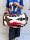 New Arrival Vintage Style Aztec Tooled Leather Duffel Bags Genuine Leather Large Travel Bags (Copy)