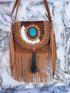 Cowhide Fur Leather Handbag Sling Bag Bohemian Fringe Bags Stylish Purse