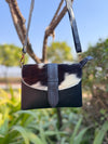 Genuine Leather Sling Bag Gypsy Boho Cowhide Fur Leather Vintage Handmade Western Style Bags