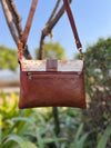 Genuine Leather Sling Bag Gypsy Boho Cowhide Fur Leather Vintage Handmade Western Style Bags