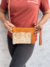 Cowhide Leather Handbag Carving Hand Tooled Leather Tassel Boho Unique Design Sling Bag for Women