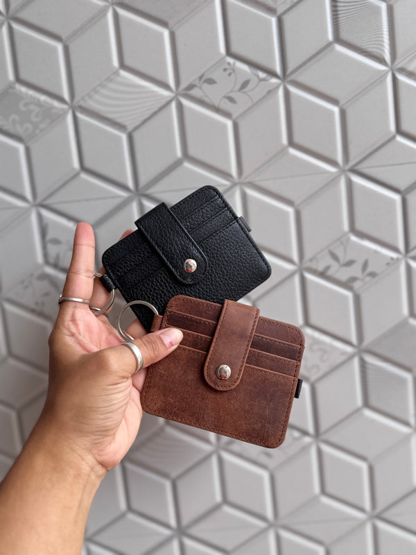 Women's Real Leather Card Holder Small Genuine Leather Fashionable Unisex Wallet Card Holder
