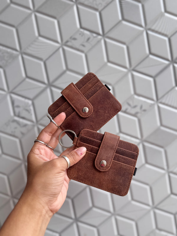 Women's Real Leather Card Holder Small Genuine Leather Fashionable Unisex Wallet Card Holder