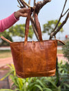 Crunch Leather Tote Handbag Stylish Shopping Purse Women Handbag Multi Purpose Handbag