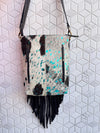 Women's Real Cowhide Fur Leather Fur Fringe Handbag Bohemian Shoulder Bags