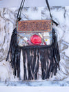 Fringe Transparent Clear Bag Stylish Hand Tooled Carving Leather Purse