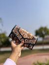 Cowhide Fur Clutch Hand Tooled Carving Leather Wallet Multi Uses Western Leather Stylish Wallets for Women's