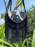 Suede Leather Fringe Handbag Hair On Hide Turquoise Stone Stylish Women's Sling Bag