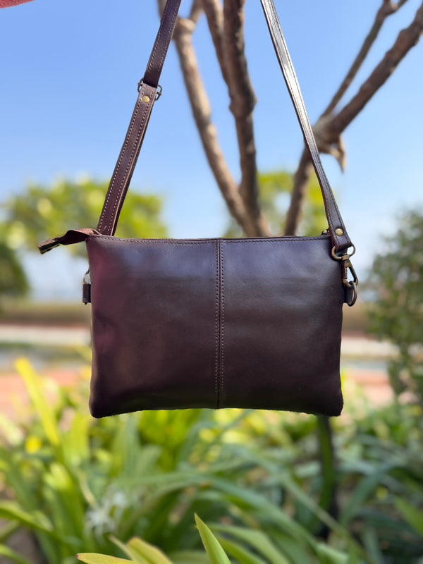 Cowhide Leather Hand Tooled Handbag Fringe Sling Bag Carving Bohemian Bag