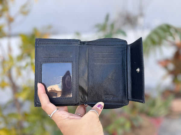 Genuine Leather Premium RFID Blocking Large Capacity Full Grain Slim Purse Card Wallet Short Wallet Cash Holder ID Cards