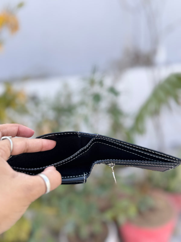 Genuine Leather Credit Card ID Card Holder Bi fold Wallet Business Card Purse Slim Wallet for Men's