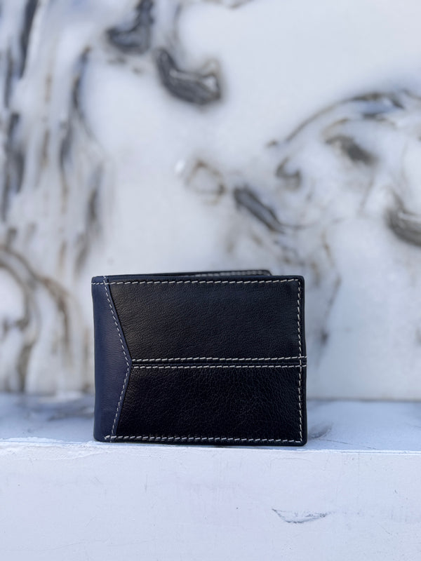 Genuine Leather Credit Card ID Card Holder Bi fold Wallet Business Card Purse Slim Wallet for Men's