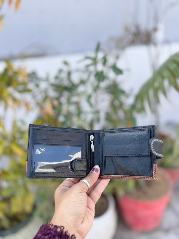 Genuine Leather Credit Card ID Card Holder Bi fold Wallet Business Card Purse Slim Wallet for Men's