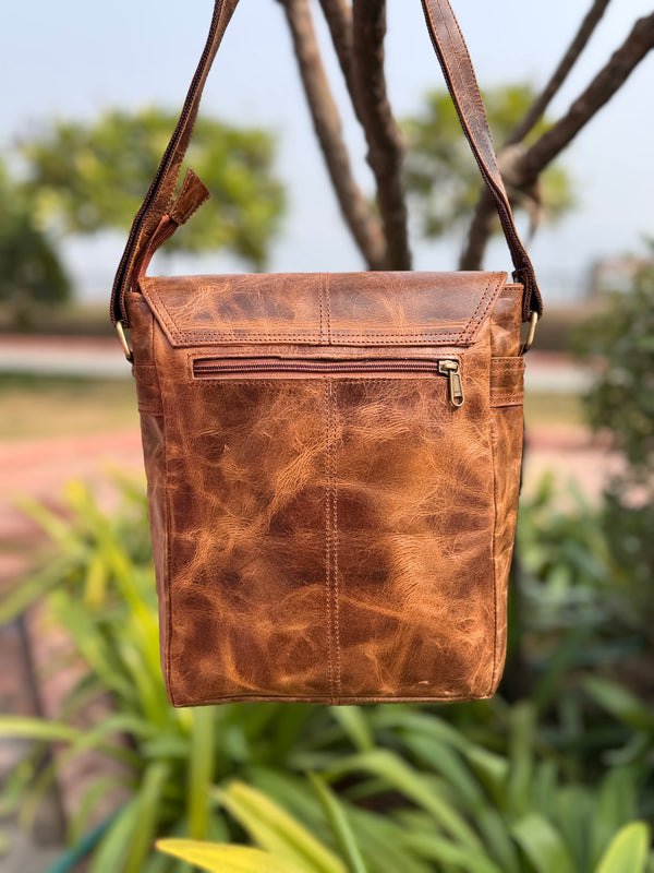 Crunch Leather Handmade Sling Bag Real Leather Handbag Cross Body Bags
