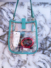 Hand Tooled Carving Leather Transparent Clear Bag for Women's Multi Use