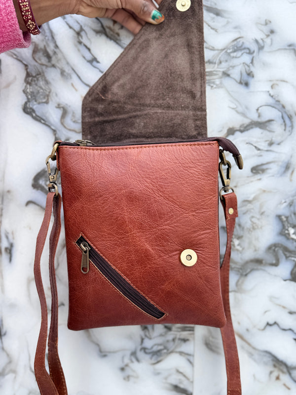 Cowhide Fur Leather Sling Bag Genuine Leather Luxury Bag for Women's Uses