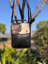 Genuine Leather Sling Bag Gypsy Boho Hair on Hide Fur Vintage Handmade Bag