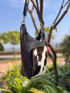 Cowhide Fur Leather Handbag Gypsy Boho Vintage Handmade Western Style Shoulder Bag