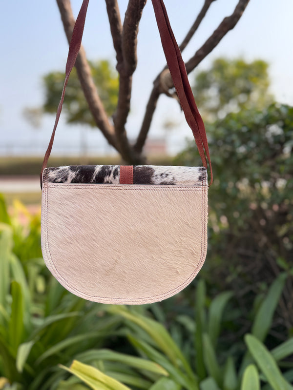 Women's Real Cowhide Fur Leather Western Style New Designer Sling Bag