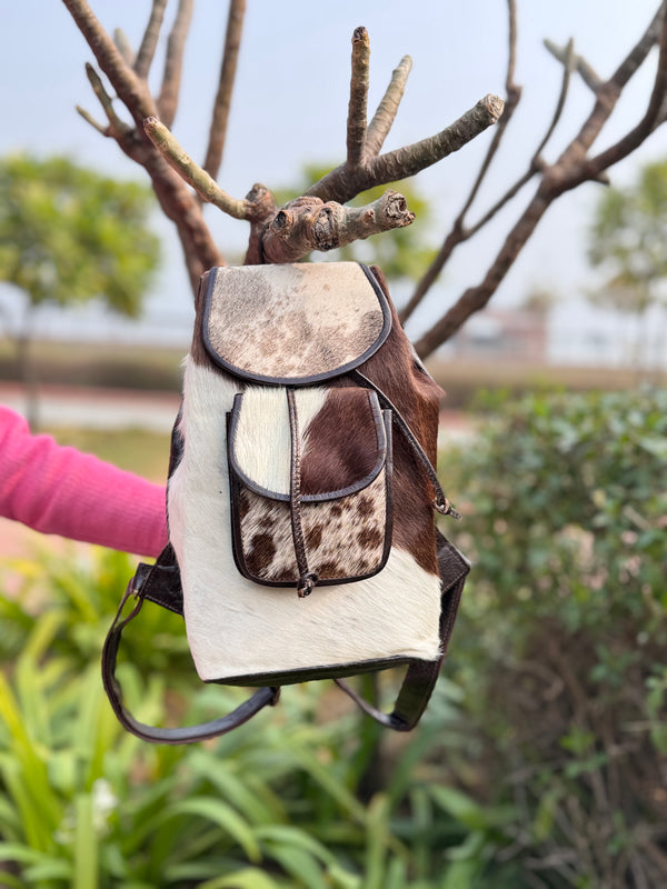 Real Cowhide Fur Backpack Western Style Bags Travel Bags Unisex Bag Wholesale Bulk Product