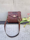 Hand Tooled Leather Sling Bag Gypsy Boho Handmade Western Stylish Multi Uses Bags