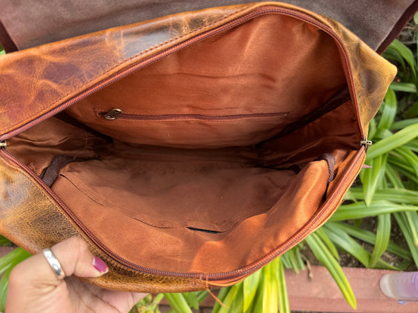 Crunch Leather Backpack StylishReal Leather Backpack Unisex School Bags