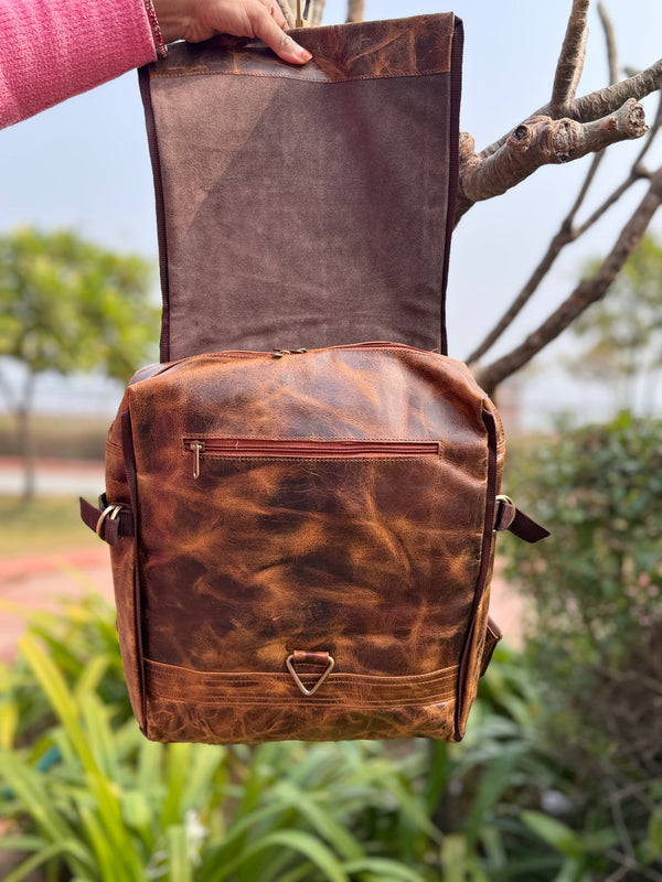 Crunch Leather Backpack StylishReal Leather Backpack Unisex School Bags