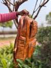 Real Crunch Leather Backpack Laptop Bag Backpack School Bag Notebooks