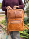 Real Crunch Leather Backpack Laptop Bag Backpack School Bag Notebooks