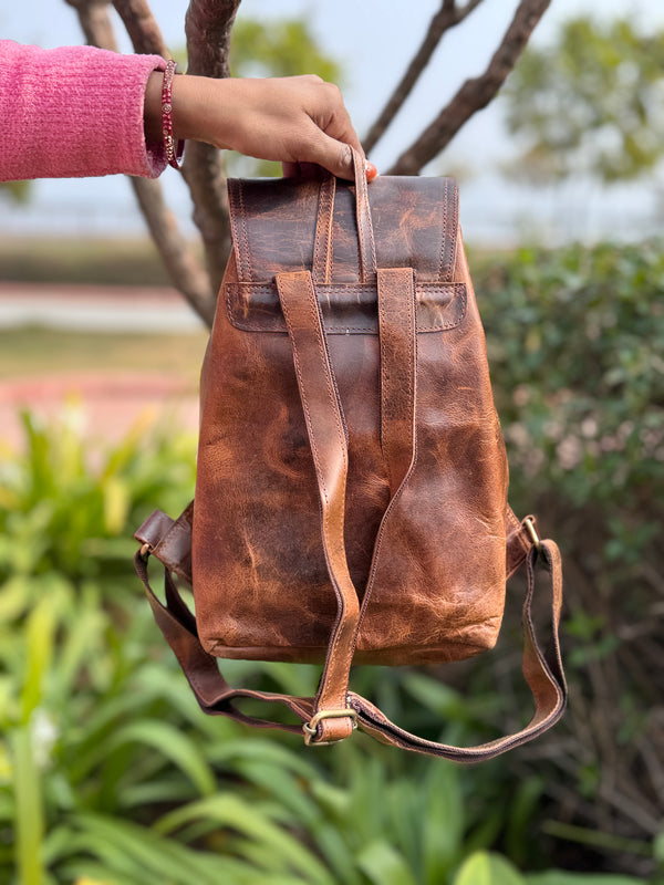 Crunch Leather Backpack Stylish Multi Uses Bags Real Leather Backpack Wholesale Bulk Product