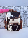 Cowhide Fur Leather Backpack Hair On Hide Fur Stylish Backpack School Bags UnisexBag