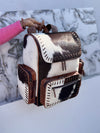Cowhide Fur Leather Backpack Hair On Hide Fur Stylish Backpack School Bags UnisexBag