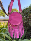 Suede Leather Western Style Boot Stitch New Designer round Fringe Bag Handbag Bohemian Women Handbag