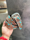 Hand Tooled Leather Belts Handmade Belts Turquoise Colour Boho Vintage Stylish Western Leather Belts (Copy)