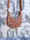 Hand Tooled Carving Leather Handbag Sling Bag Gypsy Boho Shoulder Western Bags