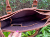 Cowhide Fur Leather Tote Bag Hand Tooled Carving Leather Shoulder Bag