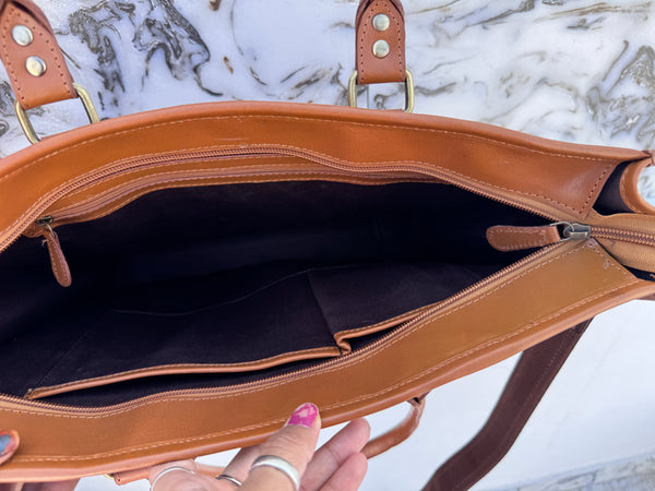 Hand Tooled Carving Leather Tote Bag Stylish Leather Purse Cowhide Fur Leather Bags