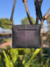 Cowhide Fur Leather Latest Designer Hand Tooled Checker Pattern Handbag